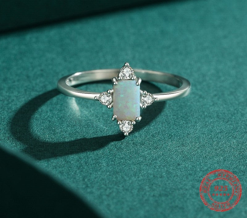 925 Sterling Silver Opal Ring