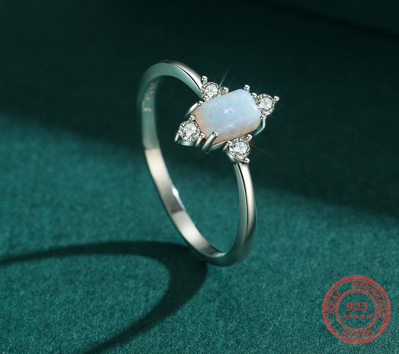 925 Sterling Silver Opal Ring