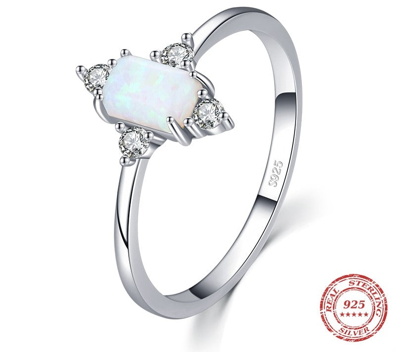 925 Sterling Silver Opal Ring