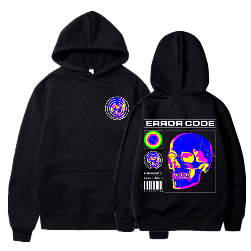 Unisex Hooded Jacket "Error Code" Backfacing Thermal Skull